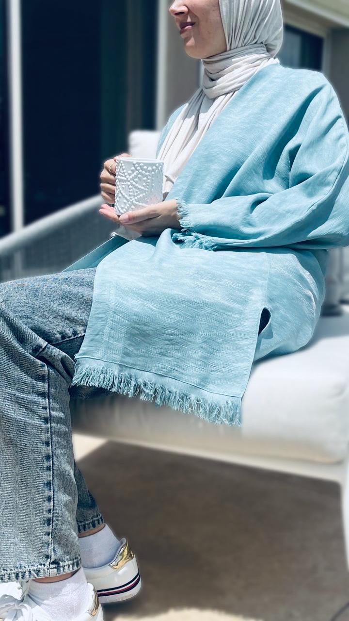 Frayed kimono - mint